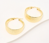 UltraFine 18k Gold Plated Graduated Hammered 1-1/2" Hoops
